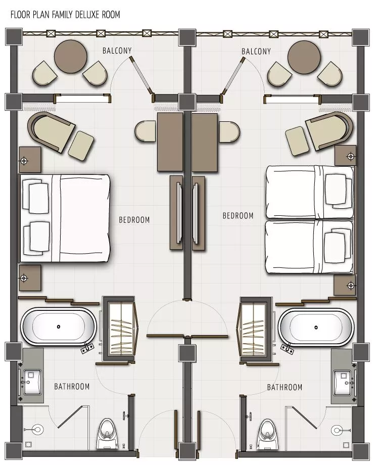 Family Deluxe Room Floor Plan